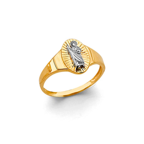 14K Two-Tone Gold St. Jude Oval Ring