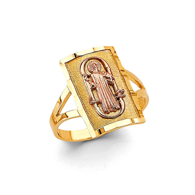 14K Two-Tone Gold San Benito Plaque Ring