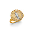 14K Two-Tone Gold San Benito Oval Medal Ring