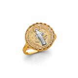 14K Two-Tone Gold San Benito Oval Medal Ring