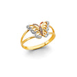 14K Two-Tone Gold Open-Wing Butterfly Ring
