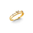 14K Yellow Gold Dainty Pavé Butterfly Ring