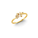 14K Yellow Gold I Love You Hearts Ring