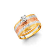 14K Tricolor Gold Crossover Wedding Trio Set