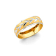 14K Two-Tone Gold Diamond-Cut Leaf Vine Men's Wedding Band