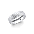 14K White Gold Diagonal Diamond-Cut Men's Wedding Band