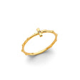 14K Yellow Gold Cross Rosary Ring on White Background