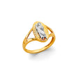 14K Two-Tone Gold Baby Guadalupe Medallion Ring on White Background