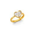 14K Two-Tone Gold Baby Heart Nameplate Ring on White Background