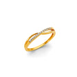 14K Yellow Gold Baby Pavé Accent Band Ring on White Background