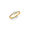14K Two-Tone Gold Baby Petite Solitaire Ring on White Background