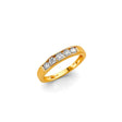 14K Yellow Gold Baby Clear Channel Band Ring on White Background