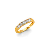 14K Yellow Gold Baby Clear Channel Band Ring on White Background