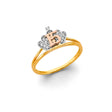 14K Two-Tone Gold Crown 15 Años Ring on White Background