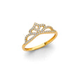 14K Yellow Gold Crown Tiara Ring on White Background