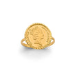 14K Yellow Gold Queen Elizabeth Coin Ring
