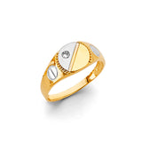 14K Two-Tone Gold Round Accent Ladies' Ring