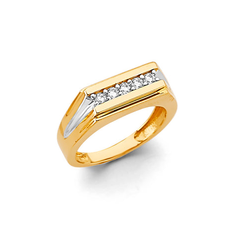 14K Two-Tone Gold Channel-Set Accent Ladies' Ring