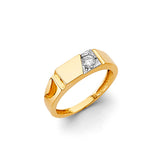 14K Two-Tone Gold Center Accent Ladies' Ring