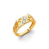 14K Two-Tone Gold Geometric Accent Ladies' Ring