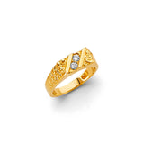 14K Two-Tone Gold Diagonal Accent Ladies' Ring