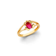 14K Yellow Gold Red Heart-Accent Petite Ring