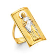 14K Two-Tone Gold St. Jude Polished Plaque Men's Ring
