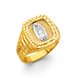 14K Two-Tone Gold Our Lady of Guadalupe Nugget-Frame Men's Ring
