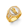 14K Two-Tone Gold St. Jude Oval Halo Men's Ring
