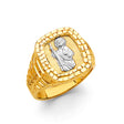 14K Two-Tone Gold St. Jude Nugget-Frame Men's Ring