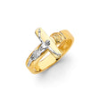 14K Two-Tone Gold Crucifix Men's Ring