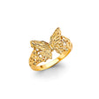 14K Yellow Gold Multi-Butterfly Openwork Ring