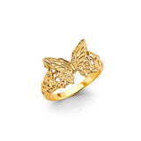 14K Yellow Gold Multi-Butterfly Openwork Ring