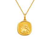 14K Yellow Angel Pendant Religious Gold Pendant