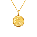 14K Yellow Gold High Polished Baptism Religious Pendant