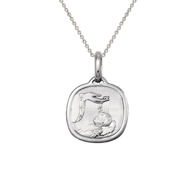 14K Yellow Gold High Polished Baptism Religious Pendant