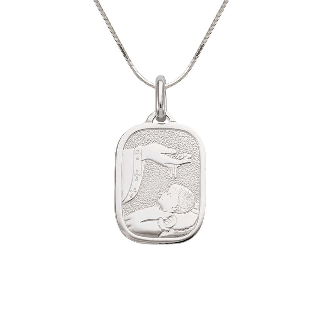 14K Yellow Gold High Polished Baptism Religious Pendant