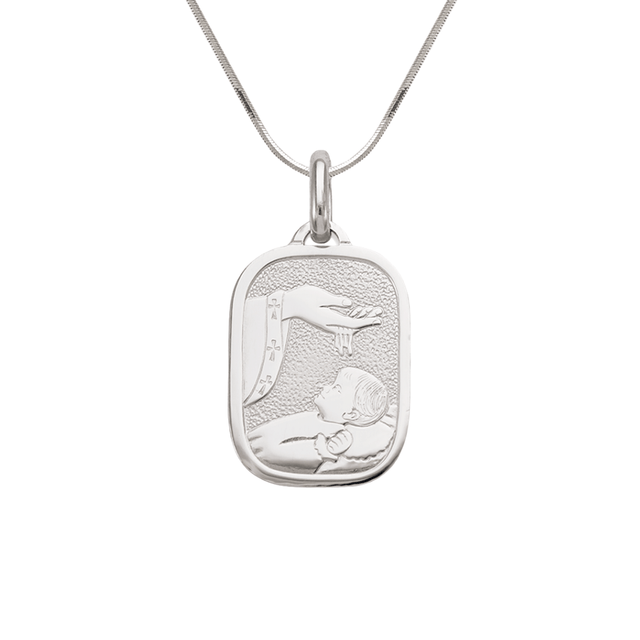 14K Yellow Gold High Polished Baptism Religious Pendant