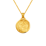 14K Yellow Gold High Polished Baptism Religious Pendant