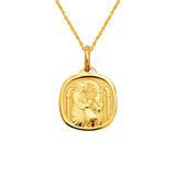 14K Yellow Gold High Polished Baptism Religious Pendant