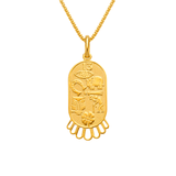 14K Yellow Gold High Polished Goodluck Religious Pendant