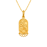14K Yellow Gold High Polished Goodluck Religious Pendant
