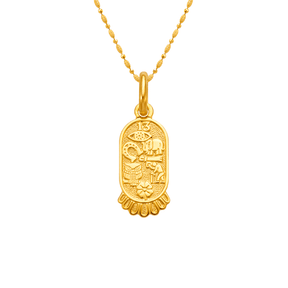 14K Yellow Gold High Polished Goodluck Religious Pendant – Size 8x18mm, Color Yellow