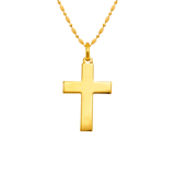 14K Gold High Polished Cross Religious Pendant
