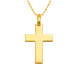 14K Gold High Polished Cross Religious Pendant