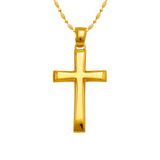 14K Gold High Polished Cross Religious Pendant