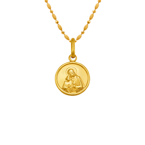 14K yellow gold high polished baptism religious pendant | Italian made | ItalianFashions