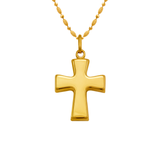 14K Yellow Gold High Polished Hollow Cross Religious Pendant