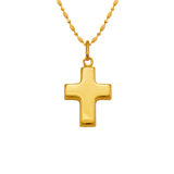 14K Yellow Gold High Polished Hollow Cross Religious Pendant