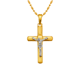 14K Yellow Gold High Polished Cross Religious, crucifix Pendant